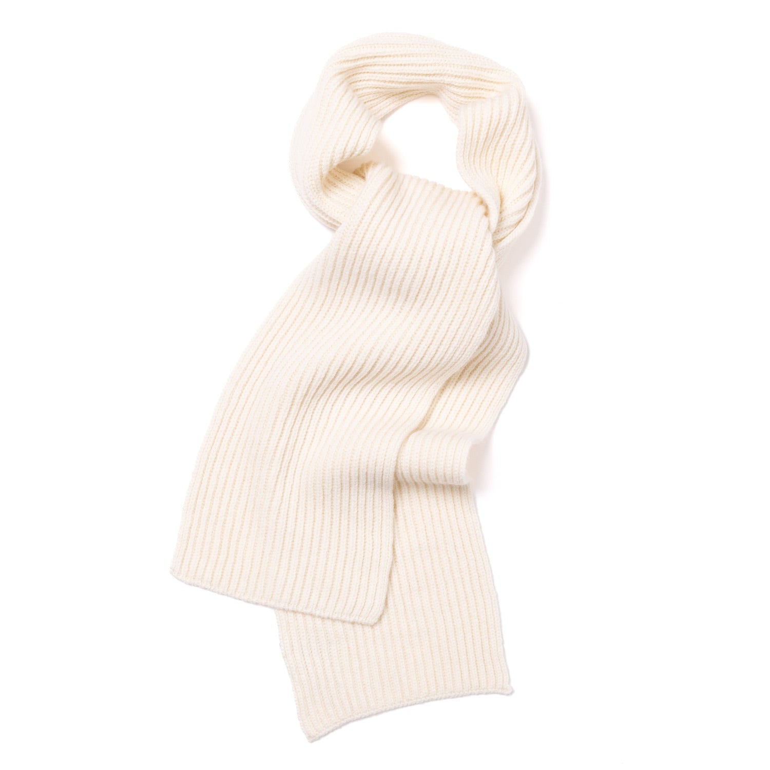 Scarf "Ribbed Scarf" made from Lambswool and Cashmere - 6 Ply